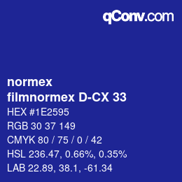 Código de color: normex - filmnormex D-CX 33 | qconv.com