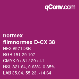 Farbcode: normex - filmnormex D-CX 38 | qconv.com