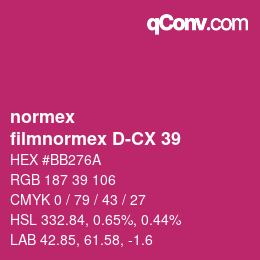 Code couleur: normex - filmnormex D-CX 39 | qconv.com