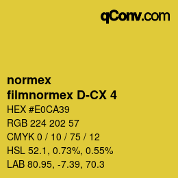 Code couleur: normex - filmnormex D-CX 4 | qconv.com