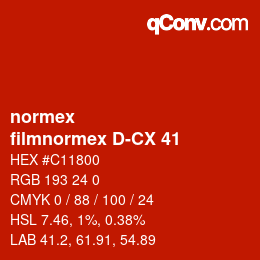 Código de color: normex - filmnormex D-CX 41 | qconv.com