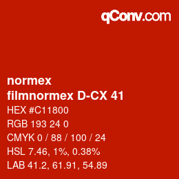 Code couleur: normex - filmnormex D-CX 41 | qconv.com