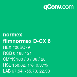 Código de color: normex - filmnormex D-CX 6 | qconv.com