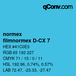 Código de color: normex - filmnormex D-CX 7 | qconv.com