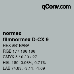 Código de color: normex - filmnormex D-CX 9 | qconv.com