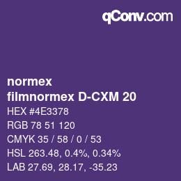 カラーコード: normex - filmnormex D-CXM 20 | qconv.com