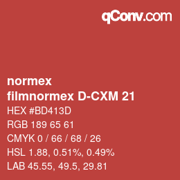 Farbcode: normex - filmnormex D-CXM 21 | qconv.com