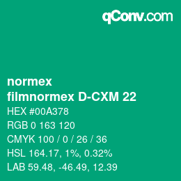 Farbcode: normex - filmnormex D-CXM 22 | qconv.com