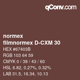 Código de color: normex - filmnormex D-CXM 30 | qconv.com