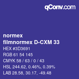 Código de color: normex - filmnormex D-CXM 33 | qconv.com