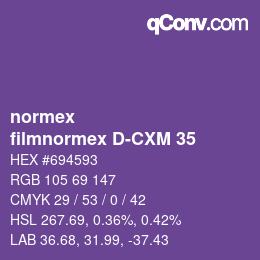 Farbcode: normex - filmnormex D-CXM 35 | qconv.com