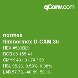 Código de color: normex - filmnormex D-CXM 36 | qconv.com