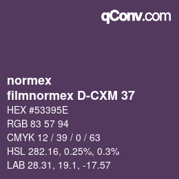 Farbcode: normex - filmnormex D-CXM 37 | qconv.com