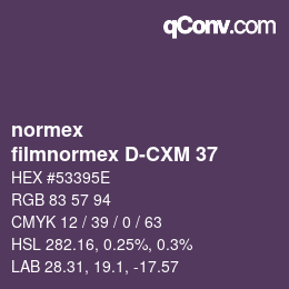 Code couleur: normex - filmnormex D-CXM 37 | qconv.com