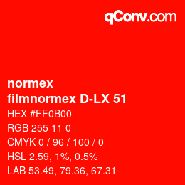 Código de color: normex - filmnormex D-LX 51 | qconv.com