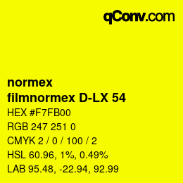 Code couleur: normex - filmnormex D-LX 54 | qconv.com