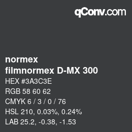 Code couleur: normex - filmnormex D-MX 300 | qconv.com