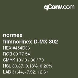 Farbcode: normex - filmnormex D-MX 302 | qconv.com