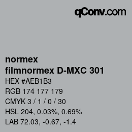 Code couleur: normex - filmnormex D-MXC 301 | qconv.com