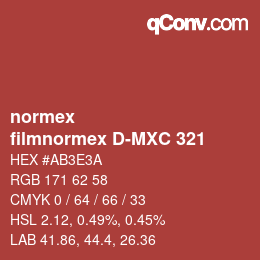 Farbcode: normex - filmnormex D-MXC 321 | qconv.com