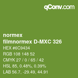 Farbcode: normex - filmnormex D-MXC 326 | qconv.com