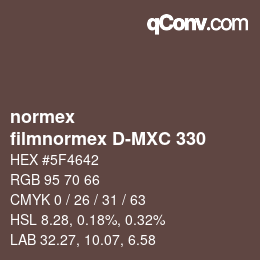 カラーコード: normex - filmnormex D-MXC 330 | qconv.com