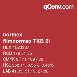 カラーコード: normex - filmnormex TXB 21 | qconv.com