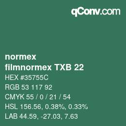 Código de color: normex - filmnormex TXB 22 | qconv.com