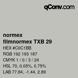 Código de color: normex - filmnormex TXB 29 | qconv.com