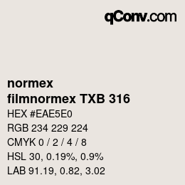 Code couleur: normex - filmnormex TXB 316 | qconv.com