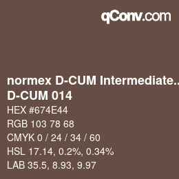 カラーコード: normex D-CUM Intermediate Grade - D-CUM 014 | qconv.com