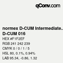 Farbcode: normex D-CUM Intermediate Grade - D-CUM 016 | qconv.com