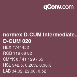 カラーコード: normex D-CUM Intermediate Grade - D-CUM 020 | qconv.com