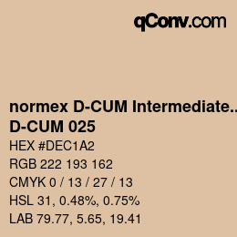 Farbcode: normex D-CUM Intermediate Grade - D-CUM 025 | qconv.com