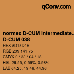 カラーコード: normex D-CUM Intermediate Grade - D-CUM 038 | qconv.com