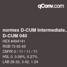 Code couleur: normex D-CUM Intermediate Grade - D-CUM 040 | qconv.com