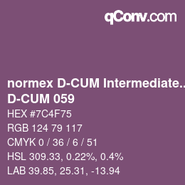 カラーコード: normex D-CUM Intermediate Grade - D-CUM 059 | qconv.com