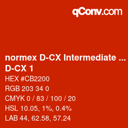 Farbcode: normex D-CX Intermediate Grade - D-CX 1 | qconv.com