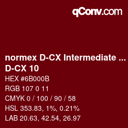 Código de color: normex D-CX Intermediate Grade - D-CX 10 | qconv.com