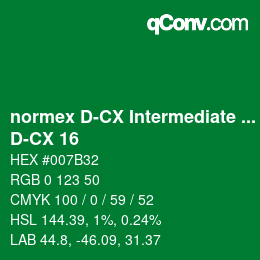 Código de color: normex D-CX Intermediate Grade - D-CX 16 | qconv.com