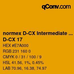 颜色代码: normex D-CX Intermediate Grade - D-CX 17 | qconv.com
