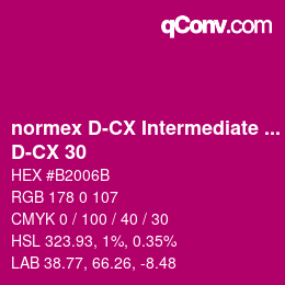 Code couleur: normex D-CX Intermediate Grade - D-CX 30 | qconv.com