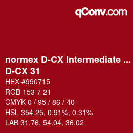 カラーコード: normex D-CX Intermediate Grade - D-CX 31 | qconv.com