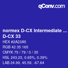 Farbcode: normex D-CX Intermediate Grade - D-CX 33 | qconv.com