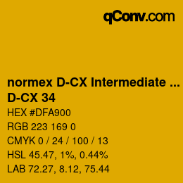 Code couleur: normex D-CX Intermediate Grade - D-CX 34 | qconv.com