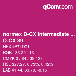 Farbcode: normex D-CX Intermediate Grade - D-CX 39 | qconv.com