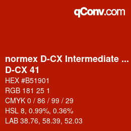 Código de color: normex D-CX Intermediate Grade - D-CX 41 | qconv.com