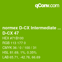 Color code: normex D-CX Intermediate Grade - D-CX 47 | qconv.com