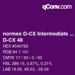 Code couleur: normex D-CX Intermediate Grade - D-CX 48 | qconv.com