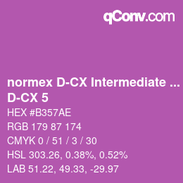 Código de color: normex D-CX Intermediate Grade - D-CX 5 | qconv.com